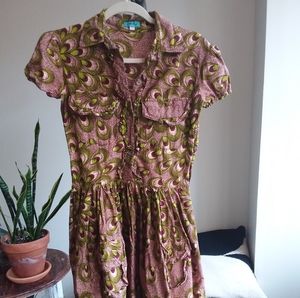 African print shirt dress